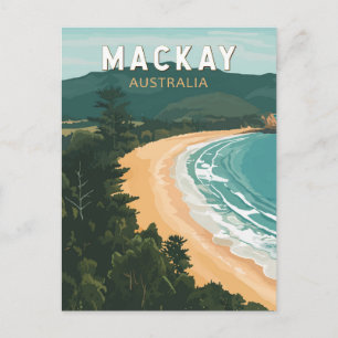 Mackay Australia Travel Art Vintage Vykort