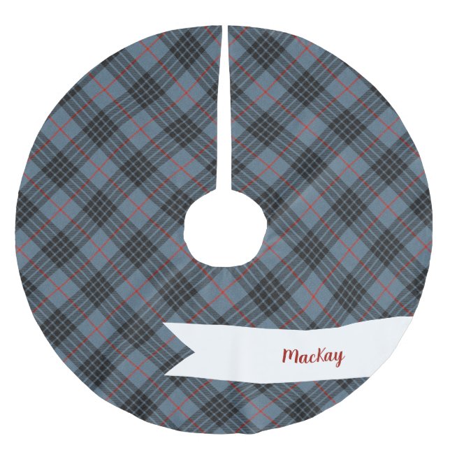 MacKay Blue Tartan Play Scottish Mönster Julgransmatta Borstad Polyester (Framsidan)