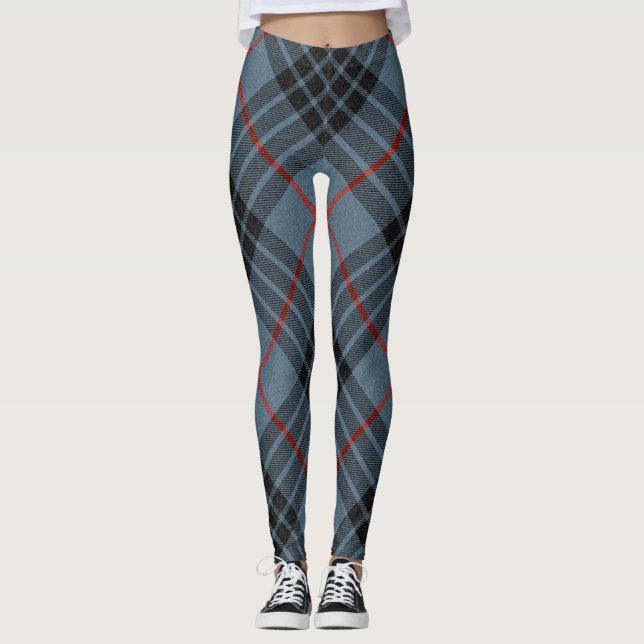 MacKay Blue Tartan Play Scottish Mönster Leggings (Framsida)