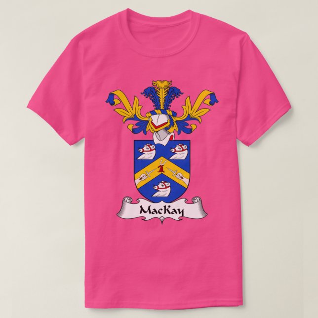 MacKay Coat of Arms Family Crest  T Shirt (Design framsida)