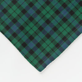 MacKay-Klans Grönt, Blue och Black Tartan Fleecefilt