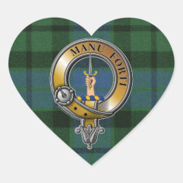 MacKay Tartan & Badge Hjärtformat Klistermärke