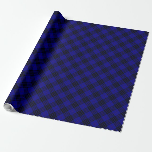 MacKay tartan Blue Plaid Presentpapper (Utrullad)
