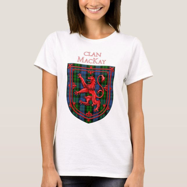 MacKay Tartan Scottish Play Lejon Rampant T Shirt (Framsida)