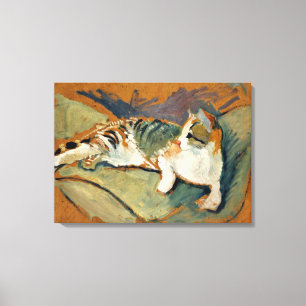 Macke - Katt på Grönten Pillow Canvastryck