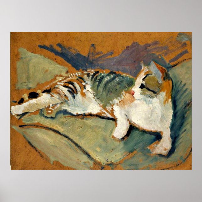 Macke - Katt på Grönten Pillow Poster (Framsidan)