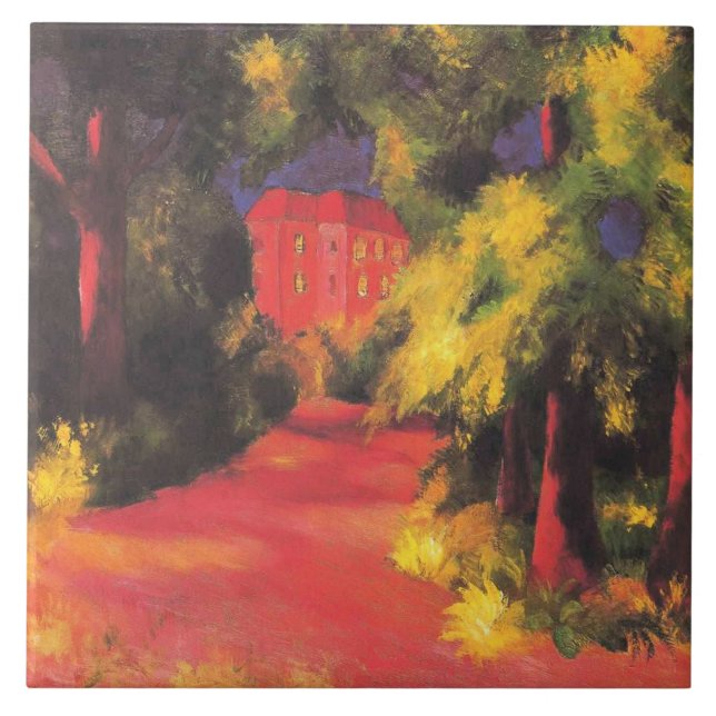 Macke - Red House in Park Kakelplatta (Framsidan)