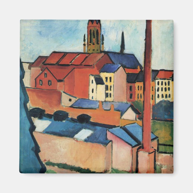 Macke - St. Marys med hus och Skorsten (Bonn) Magnet (Framsidan)