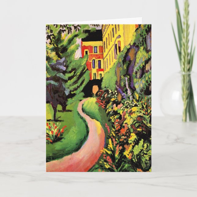 Macke - vår trädgård med blooming Gräns Kort (Framsida)
