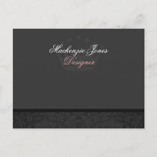 Mackenzie #1 Black Damask Chic Bowcard Vykort