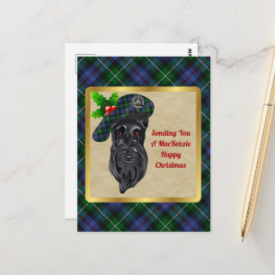 MacKenzie Klan Badge & Tartan julkort Vykort