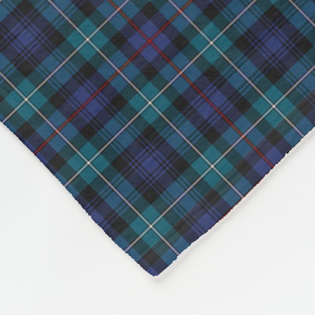 Mackenzie Klan Blue och Turquise Modern Tartan Fleecefilt (Hörn)