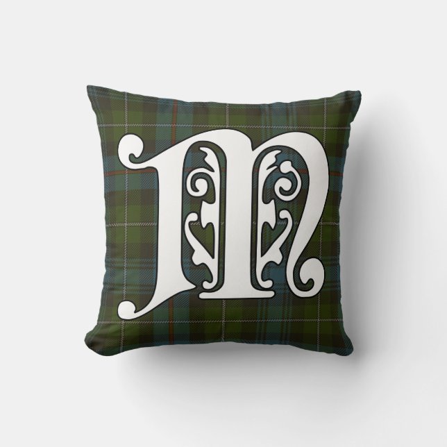 MacKenzie Klan Tartan Monogram Kudde (Framsida)