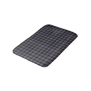 Mackenzie Klan Weasted Blue och Brown Tartan Badrumsmatta