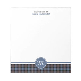 Mackenzie Klan Weasted Tartan Monogram Note Pad Anteckningsblock