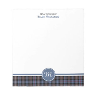 Mackenzie Klan Weasted Tartan Monogram Note Pad Anteckningsblock