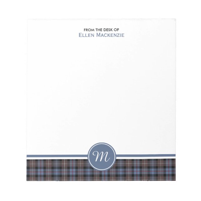 Mackenzie Klan Weasted Tartan Monogram Note Pad Anteckningsblock (Framsida)
