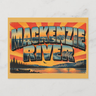 Mackenzie River NT Boreal skogskanjon konst Vykort