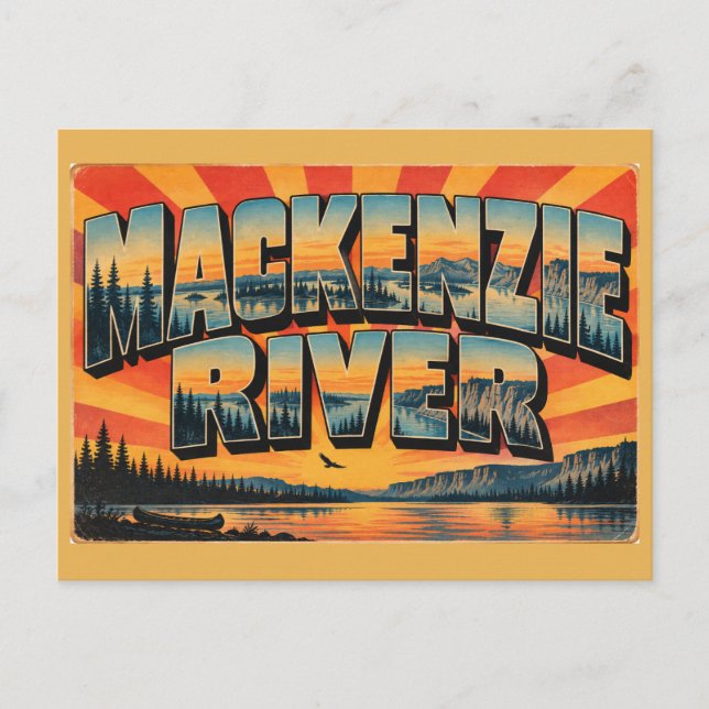 Mackenzie River NT Boreal skogskanjon konst Vykort (Framsida)