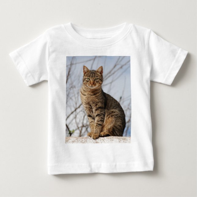 Mackerel Tabby katt T-shirt (Framsida)