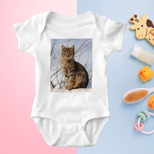 Mackerel Tabby katt T-shirt (Mackerel Tabby Cat Baby Bodysuit)