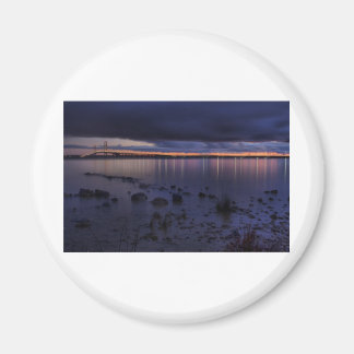 Mackinac Bridge 1243 Blue Magnet