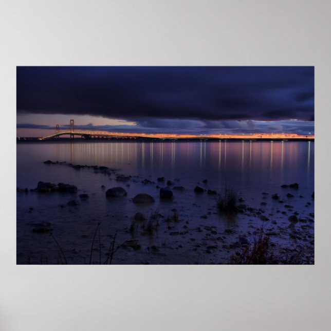 Mackinac Bridge #1243 Blue Poster (Framsidan)