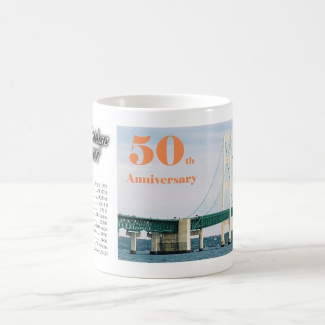 Mackinac Bridge 50-årsjubileum Kaffemugg (Center)