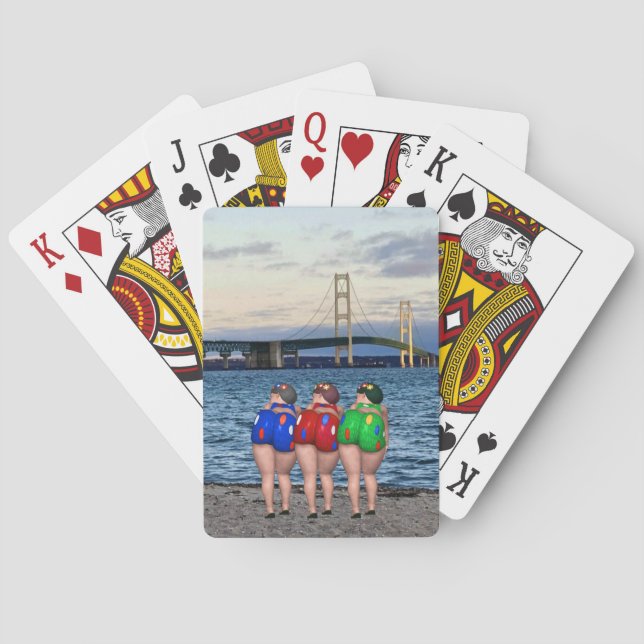 Mackinac Bridge Bathing Beauty Casinokort (Baksidan)