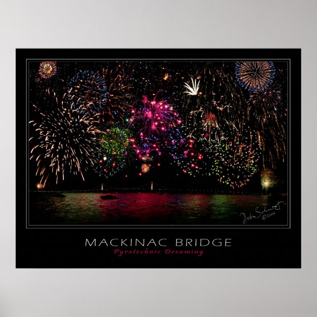 Mackinac Bridge Fireworks Poster (Framsidan)