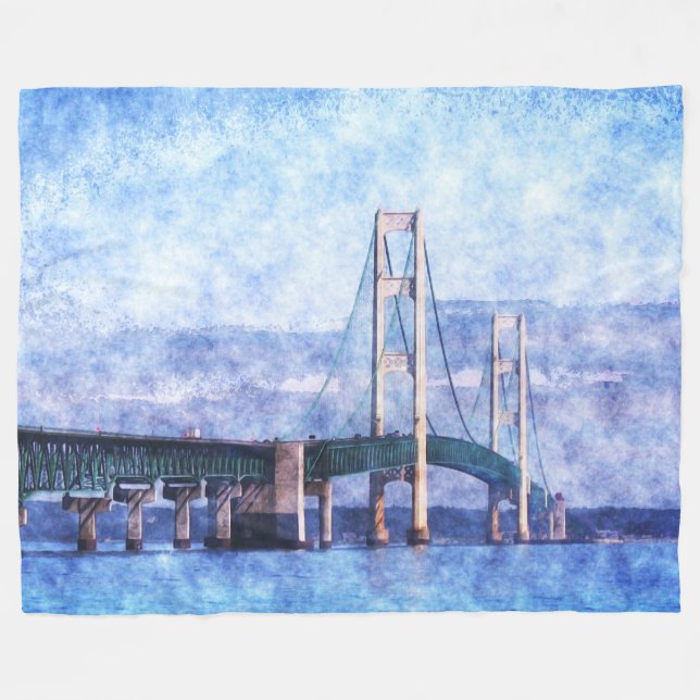 Mackinac Bridge Fleecefilt (Framsidan (Horisontell))