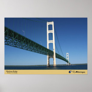 Mackinac Bridge från sundet - Mackinaw City Poster