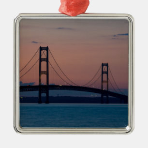 Mackinac Bridge i Dusk Julgransprydnad Metall