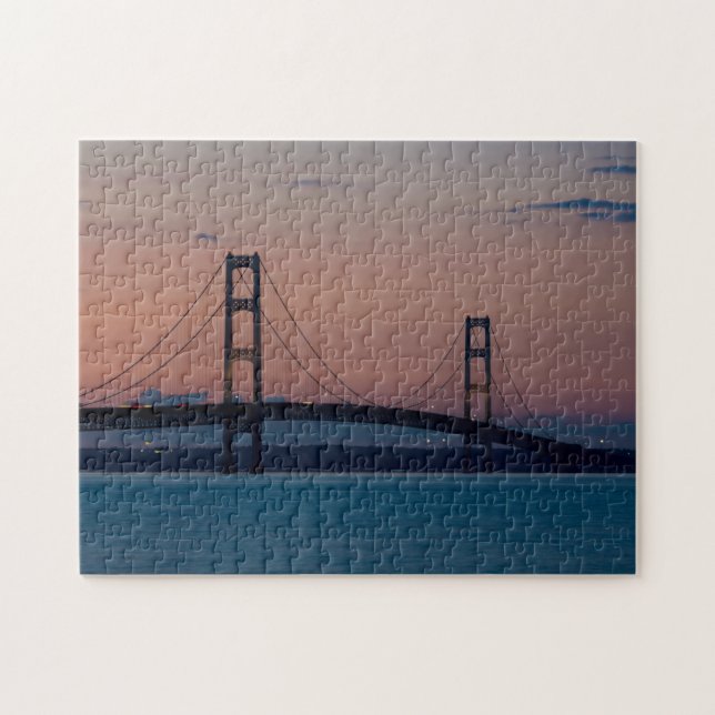 Mackinac Bridge i Dusk Pussel (Horisontell)