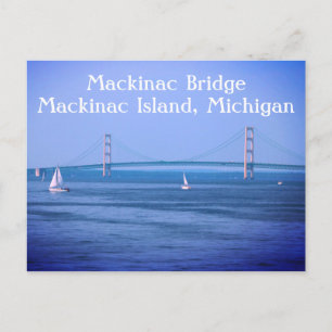 Mackinac Bridge Mackinac Island Michigan Vykort