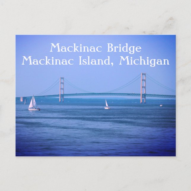 Mackinac Bridge Mackinac Island Michigan Vykort (Framsida)