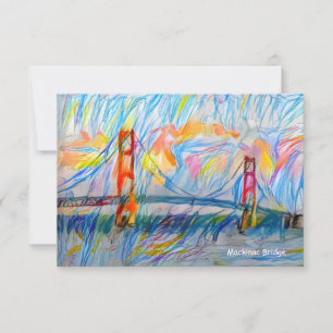 Mackinac Bridge Mackinac Island Note Card OSA Kort