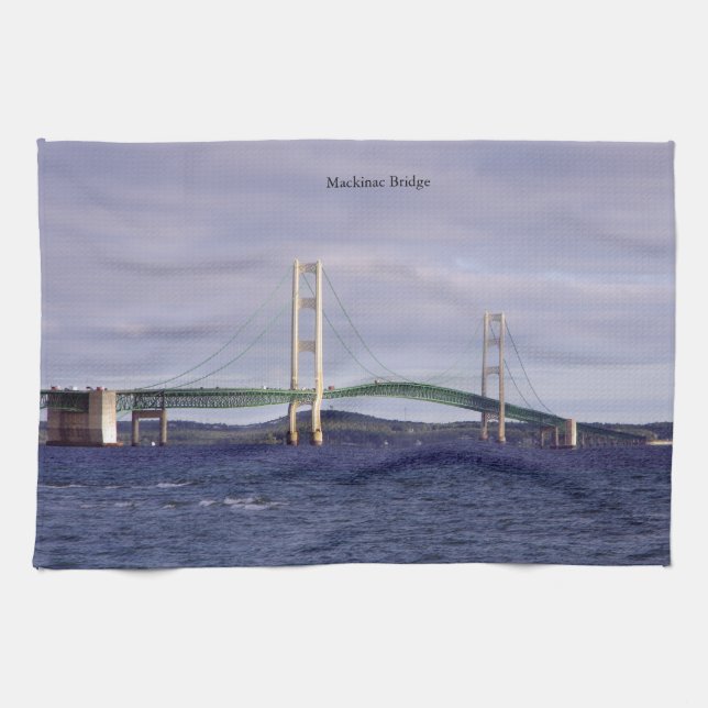 Mackinac Bridge Mackinaw City kökshandduk (Horisontell)