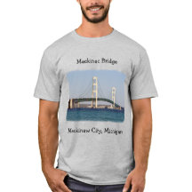 Mackinac Bridge Mackinaw City shirt light färg