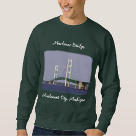 Mackinac Bridge Mackinaw shirt v2 vit skrift Lång Ärmad Tröja