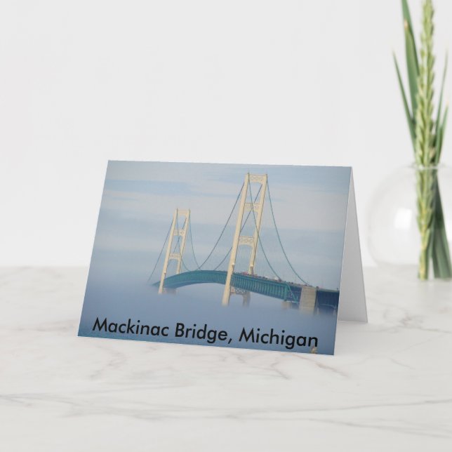 Mackinac Bridge, Michigan Kort (Framsida)