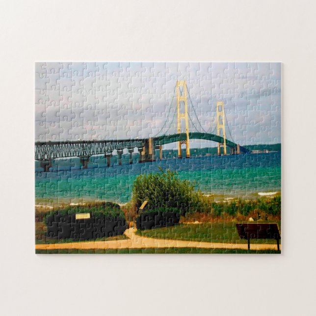 Mackinac Bridge Michigan. Pussel (Horisontell)
