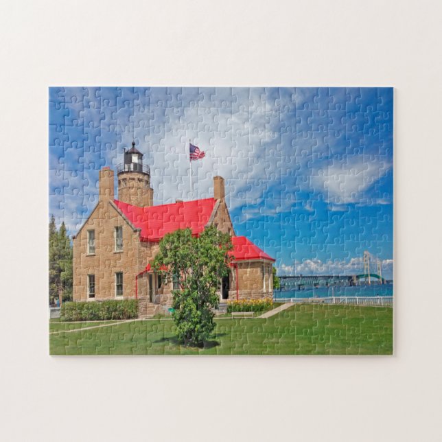 Mackinac Bridge Michigan. Pussel (Horisontell)