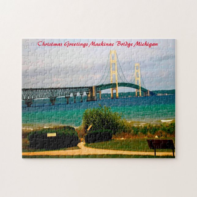 Mackinac Bridge Michigan. Pussel (Horisontell)