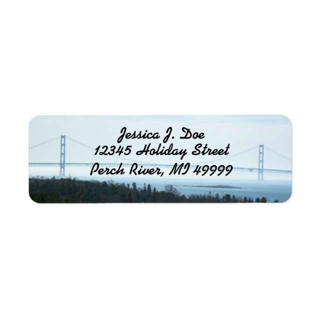 Mackinac Bridge Michigan UP Return-adressetikett Returadress Etikett (Framsidan)
