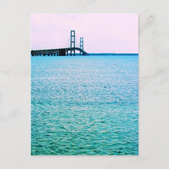 Mackinac Bridge - Michigan - vykort (Framsida)