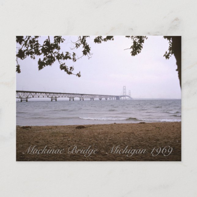 Mackinac Bridge Michigan Vykort (Framsida)