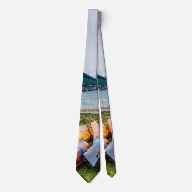 Mackinac Bridge och Canoes Neck Tie Slips (Framsida)