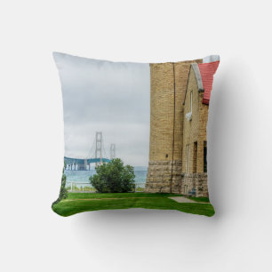 Mackinac Bridge och fyr Kudde