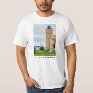 Mackinac Bridge och Lighthouse T-Shirt